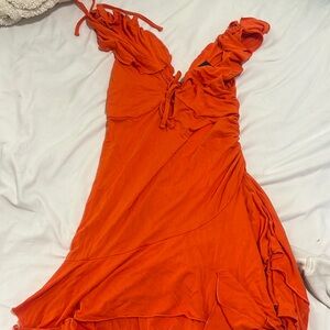 cute orange dress size xs fits s too